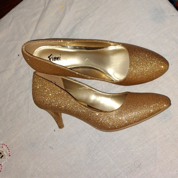 Fioni Gold Sparkling Fioni Stiletto Pumps, Gold, 7.5 - Picture 1 of 7